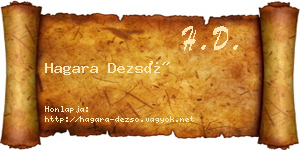 Hagara Dezső névjegykártya